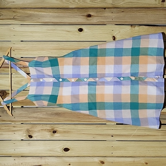 Madewell Rainbow Plaid Button Dress - Picture 2 of 6
